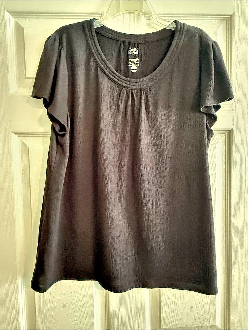 Croft & Barrow Short Sleeve Top Black Large Like New